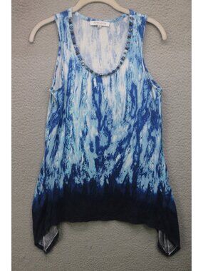 Rose & Olive Sleeveless Asymmetrical Tunic-Size Medium-BOHO-Studded